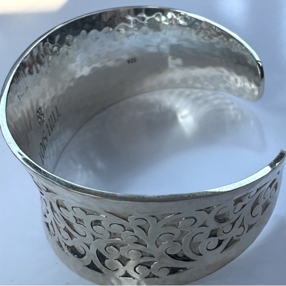 Lois Hill Silver 1033 Conclave Scroll Graduated Cuff Bracelet - Picture 4 of 5